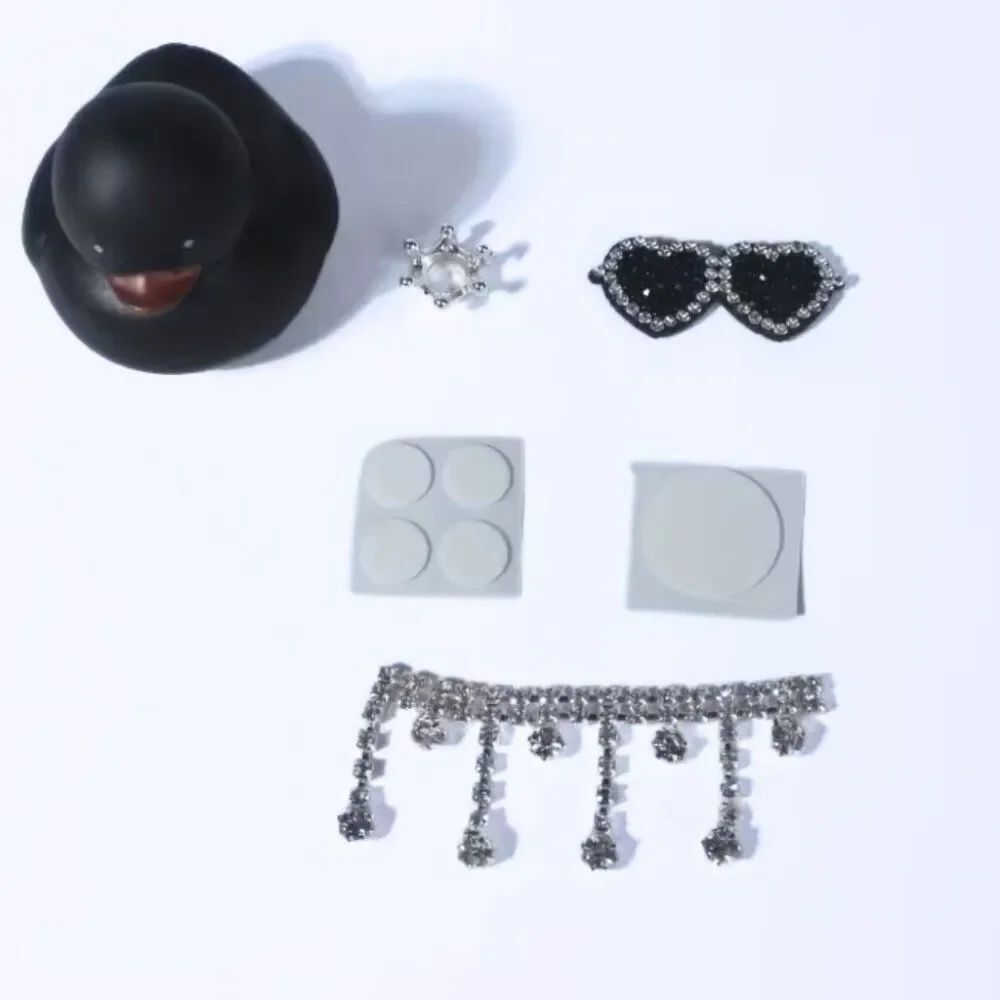 Luxury Black Rubber Duck Dashboard Sitter Simulated Crystal Embellishments Jeep - Picture 5 of 5